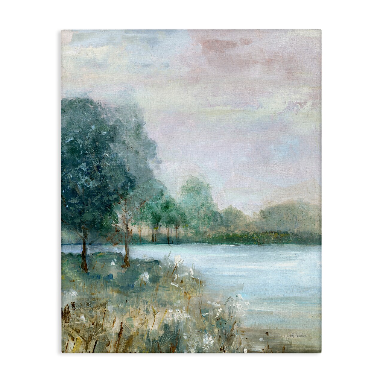Stupell Industries Serene Riverside View Canvas Design by Sally Swatland